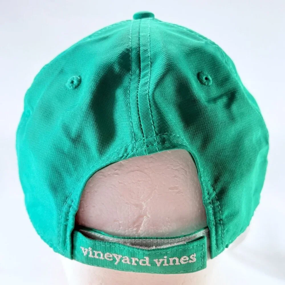 Vineyard Vines Embroidered Logo Womens Green Strap‎ Back Baseball Cap Hat